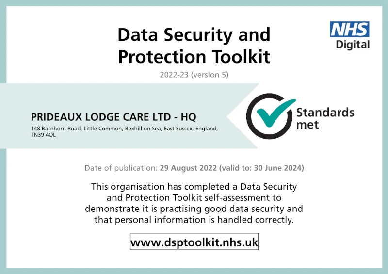 Data Security and Protection Toolkit: Standards Met